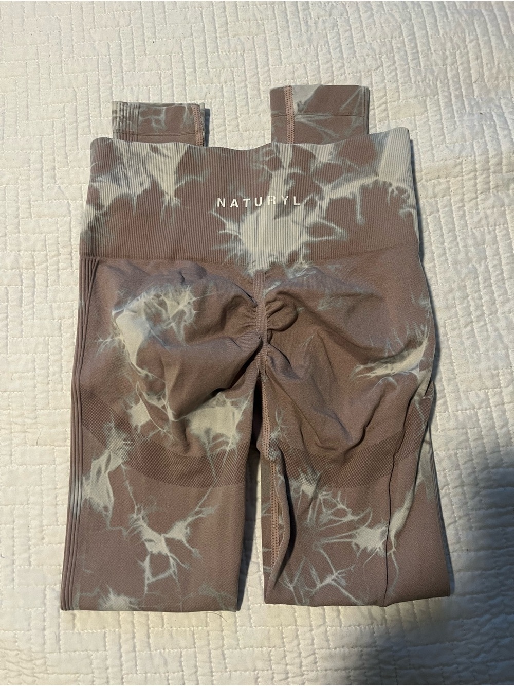 Naturyl Brown Tie-Dye Butt Scrunch Leggings XS - Picture 3 of 3